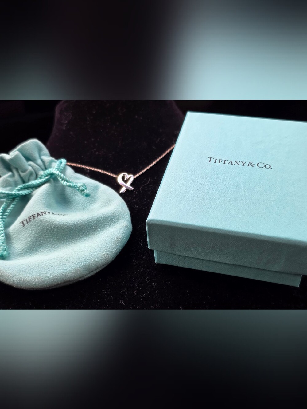 🍀✨️Tiffany & Co. Silver Heart Ribbon Pendant Necklace ✨️🍀 - Picture 5 of 5